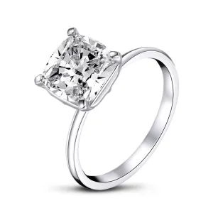 Cushion Cut White Moissanite Stone Solitaire Ring