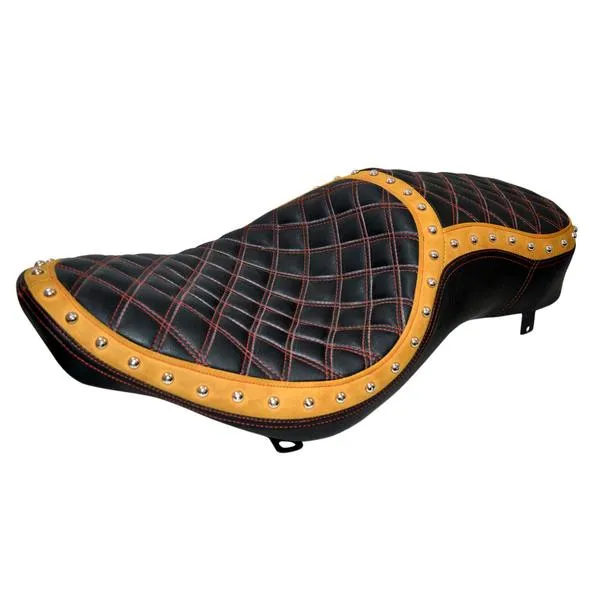 Custom Cruiser Seat Full Low (Black and Yellow With Red Line)