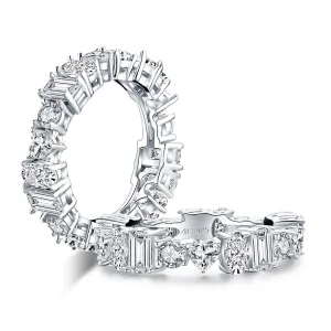 Custom Cut Created White Diamond Full Eternity Ring