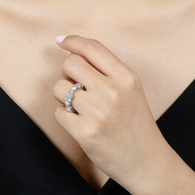 Custom Cut Created White Diamond Full Eternity Ring