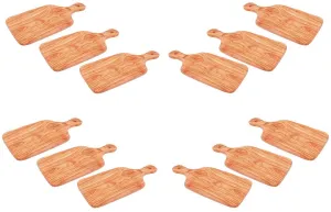(D) Wooden Cutting Board Small Vintage Hand Made Boards (12 PC)