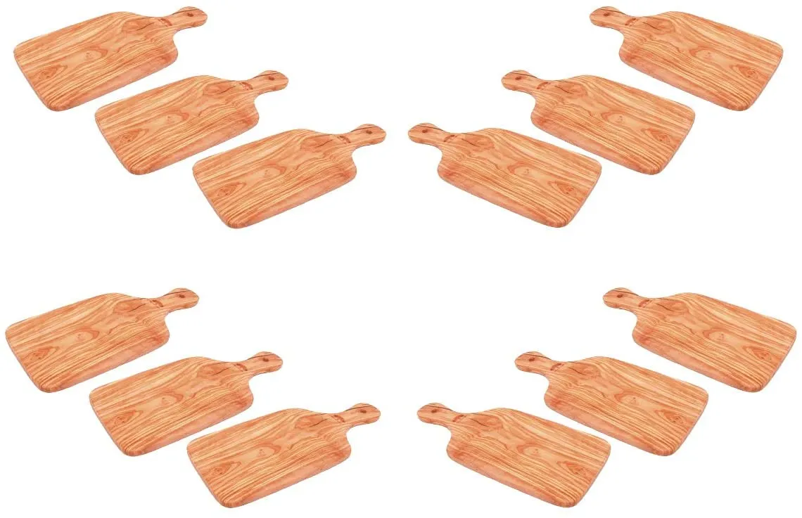(D) Wooden Cutting Board Small Vintage Hand Made Boards (12 PC)