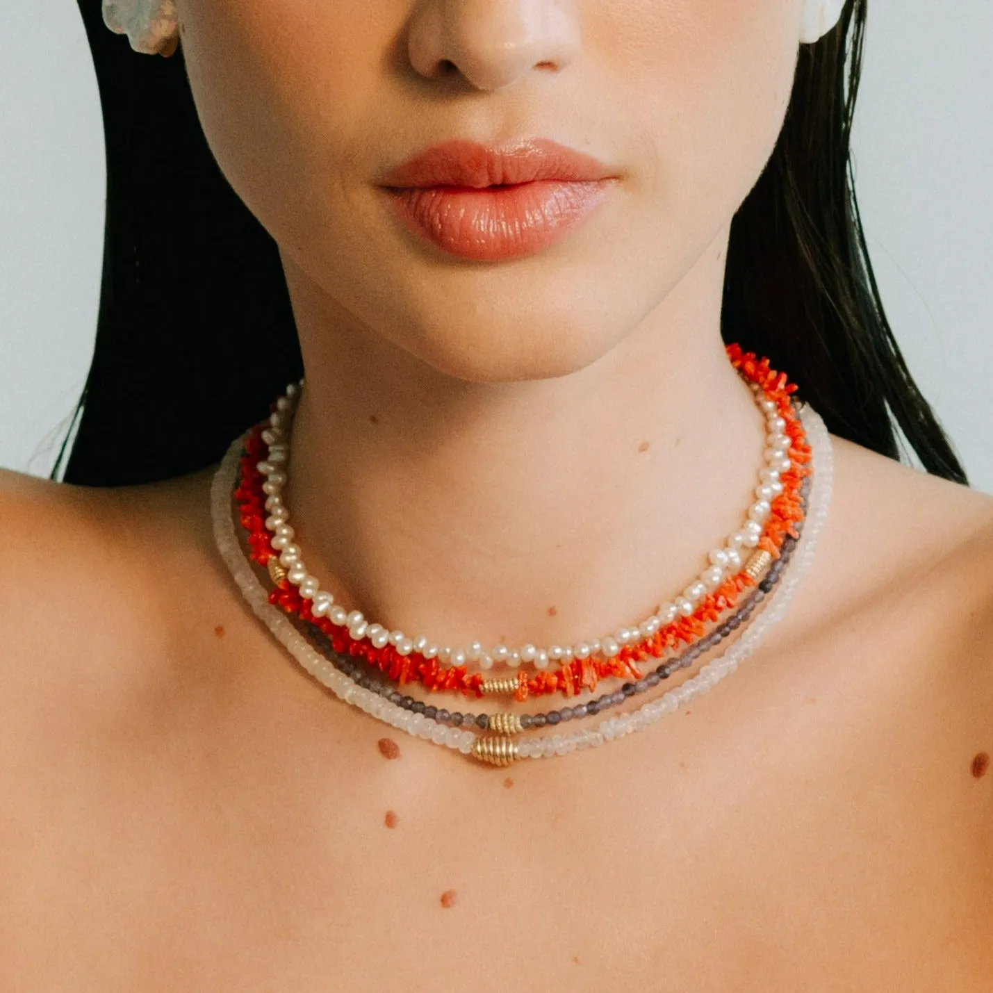 Diana Necklace #4 - Red Coral
