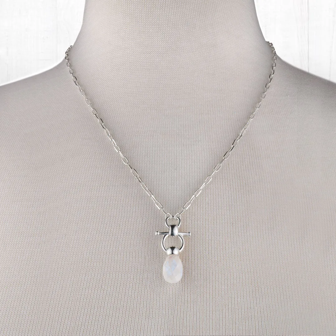 Droplette - Snaffle Horse Bit Moonstone and Sterling Silver Earring