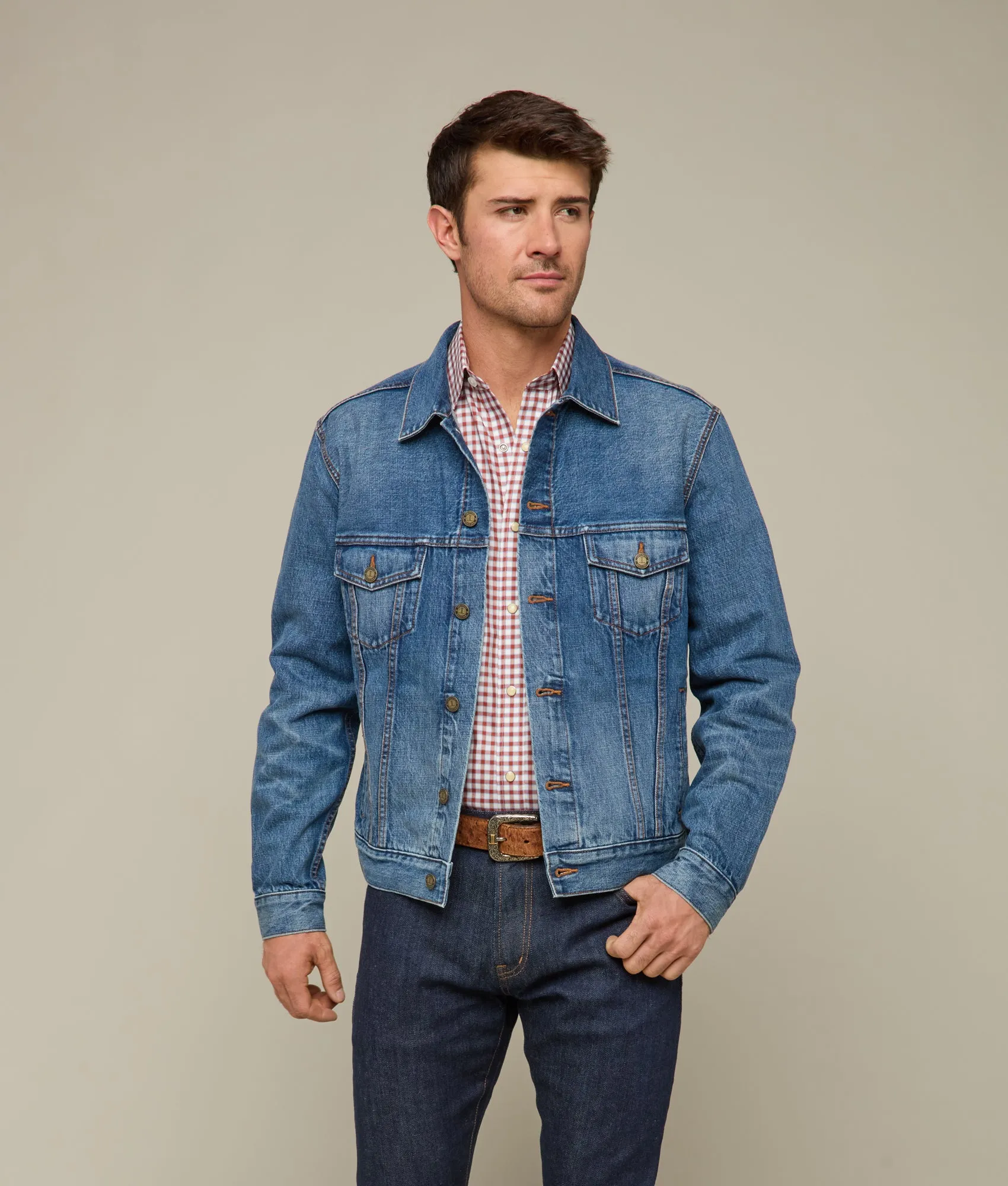 Earl Denim Trucker Jacket :: Saddleback Blue