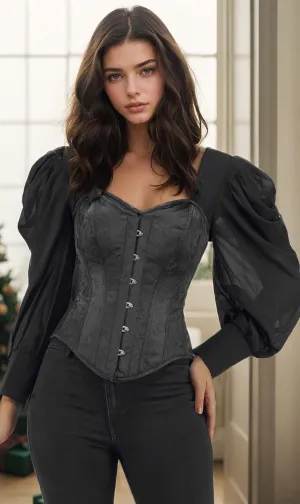 Ellie Black Brocade Corset