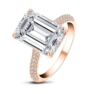 Emerald Cut Moissanite Diamond Ring