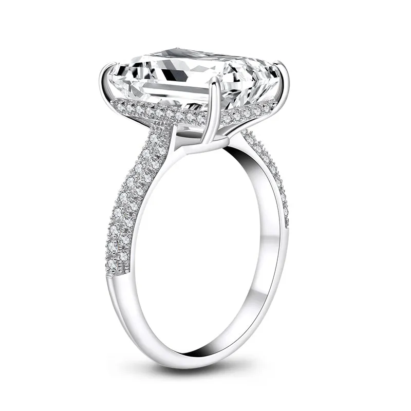 Emerald Cut Moissanite Diamond Ring
