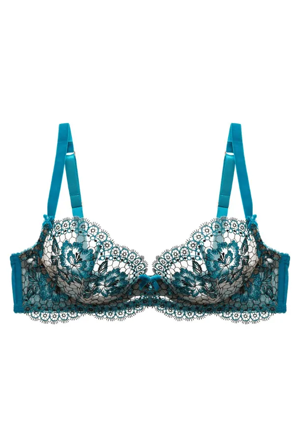 Evelina Lurex Bra - Peacock