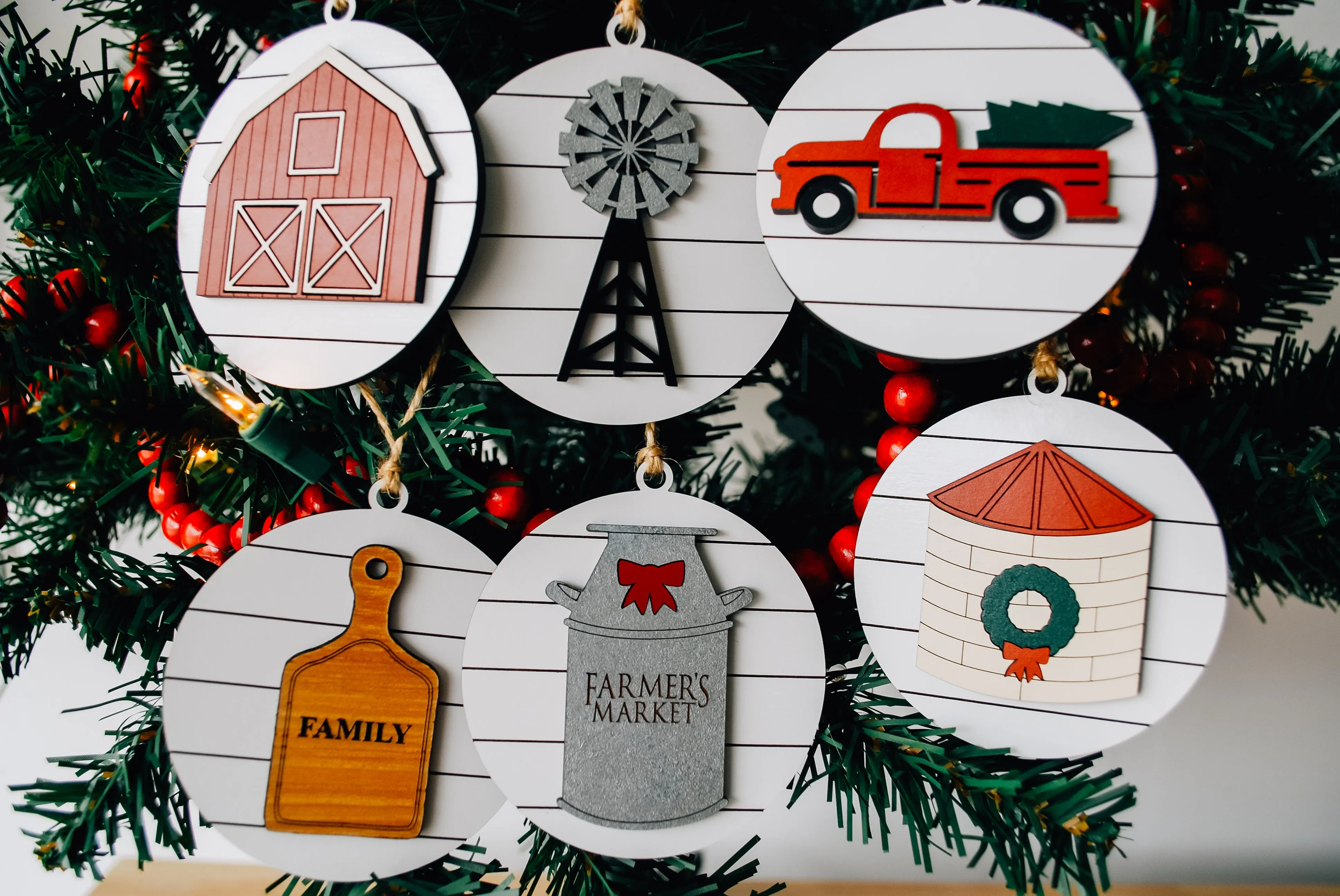 Farmhouse Christmas Tree Ornament