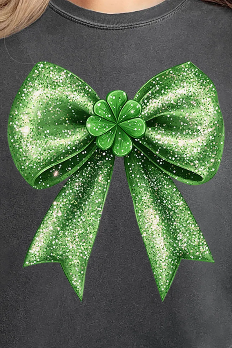 Faux Glitter Clover Coquette Comfort Colors Adult Ring-Spun Cotton Tee