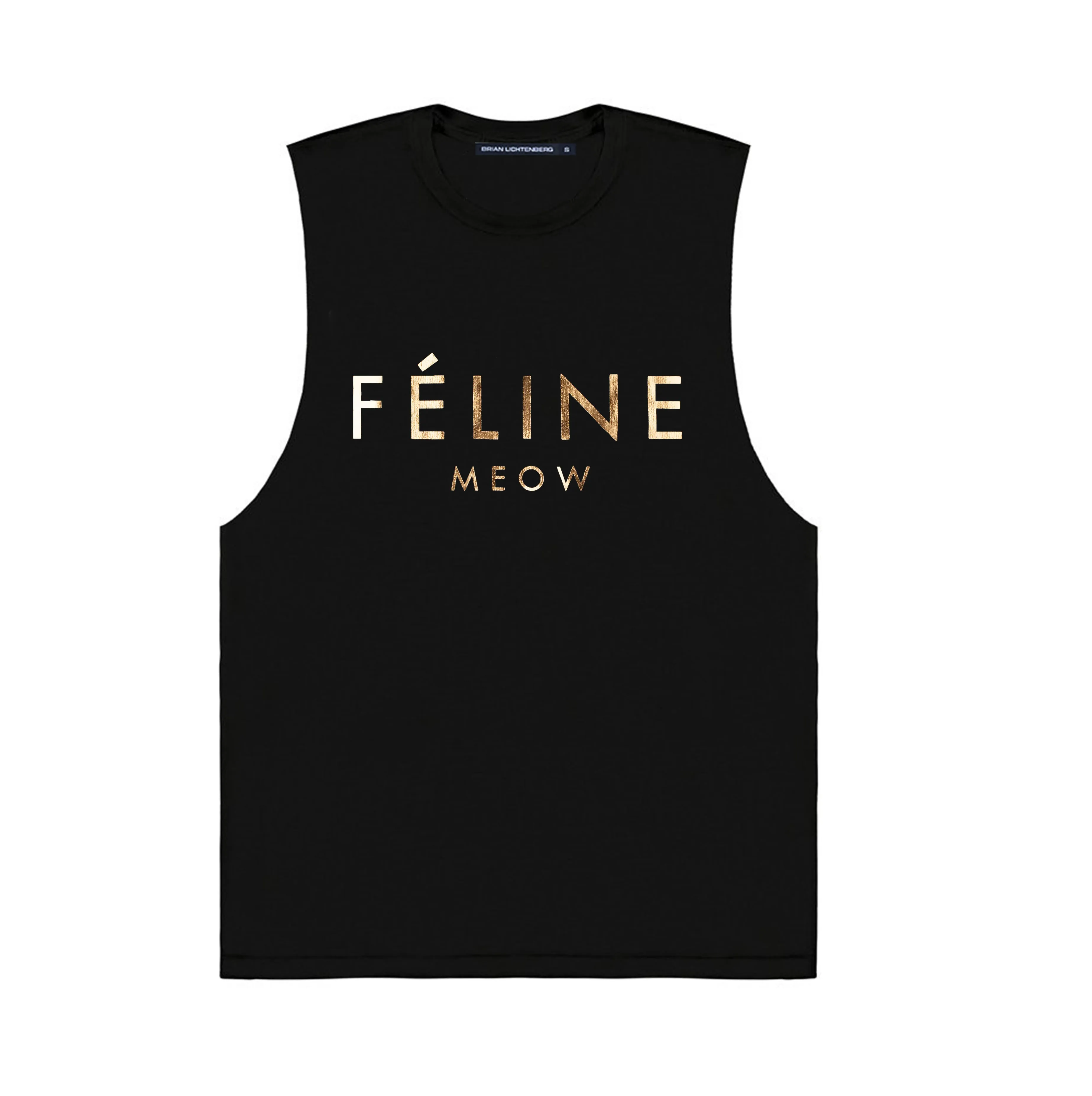 FELINE GOLD FOIL MUSCLE TEE
