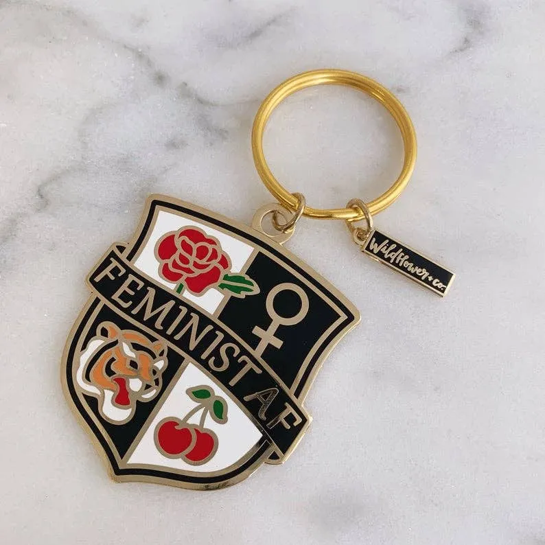 Feminist Af Enamel Keychain