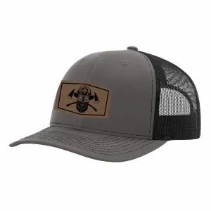 Fire Fighter Leather Patch Snapback Hat