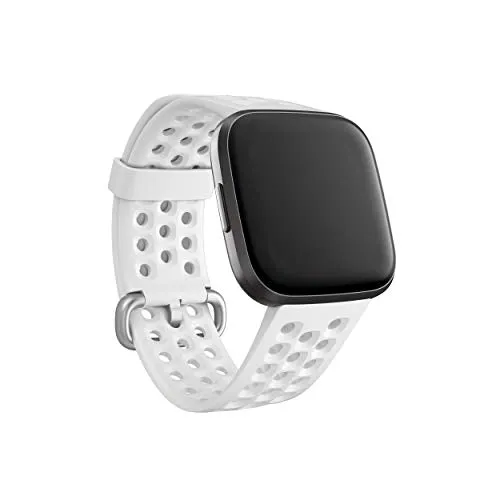 Fitbit Versa Family Accessory Band, Official Fitbit Product, Sport, Frost White, Large