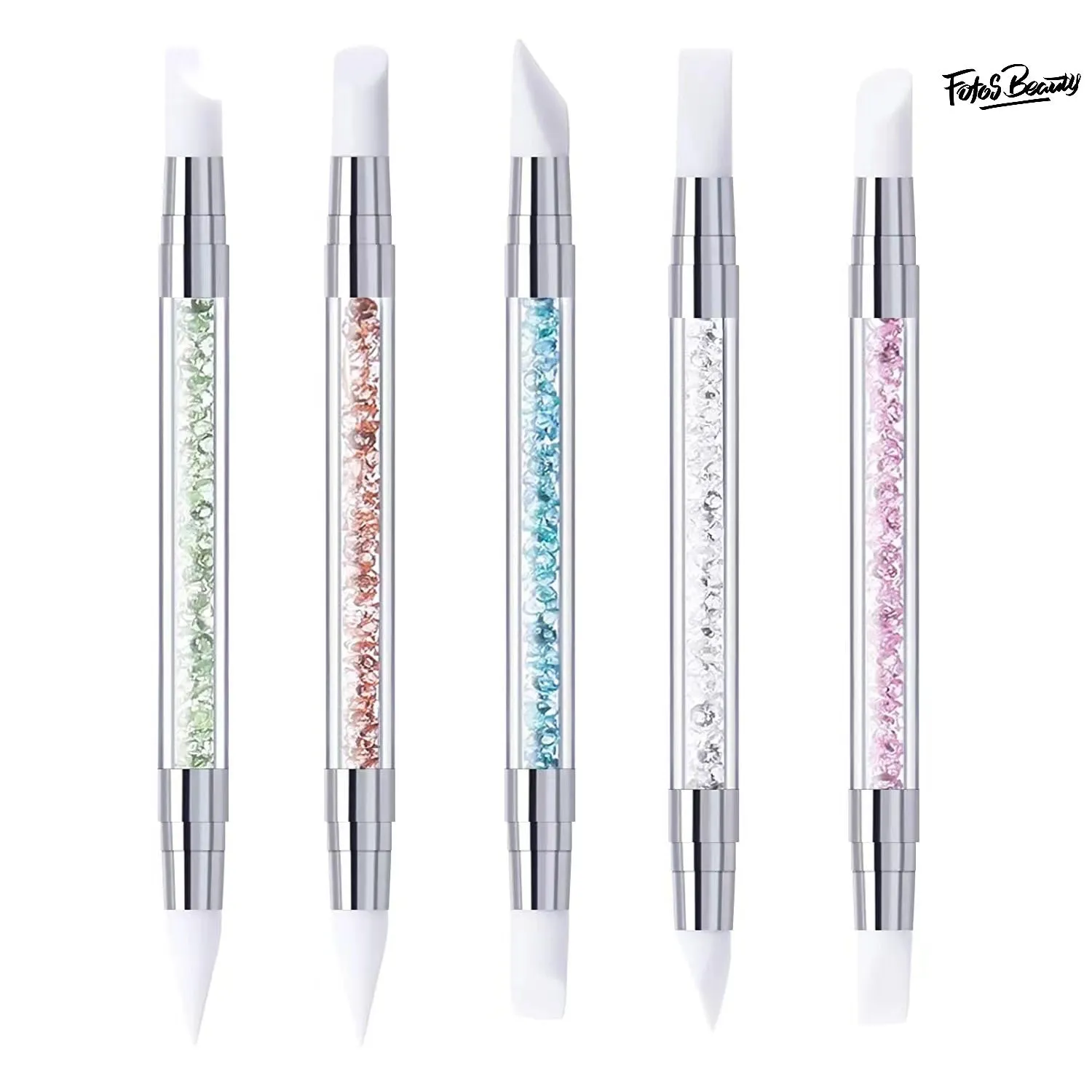 Fofosbeauty 5 Pcs Dual Tipped Silicone Nail Tools
