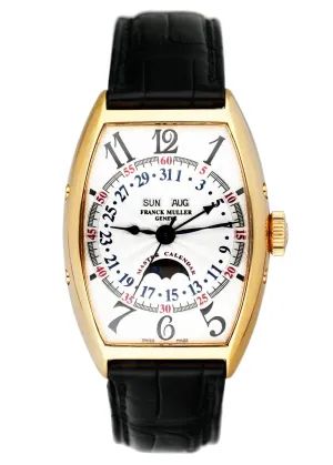 Franck Muller Master Calendar 5850 MC L 18K Yellow Gold Mens Watch Box Papers