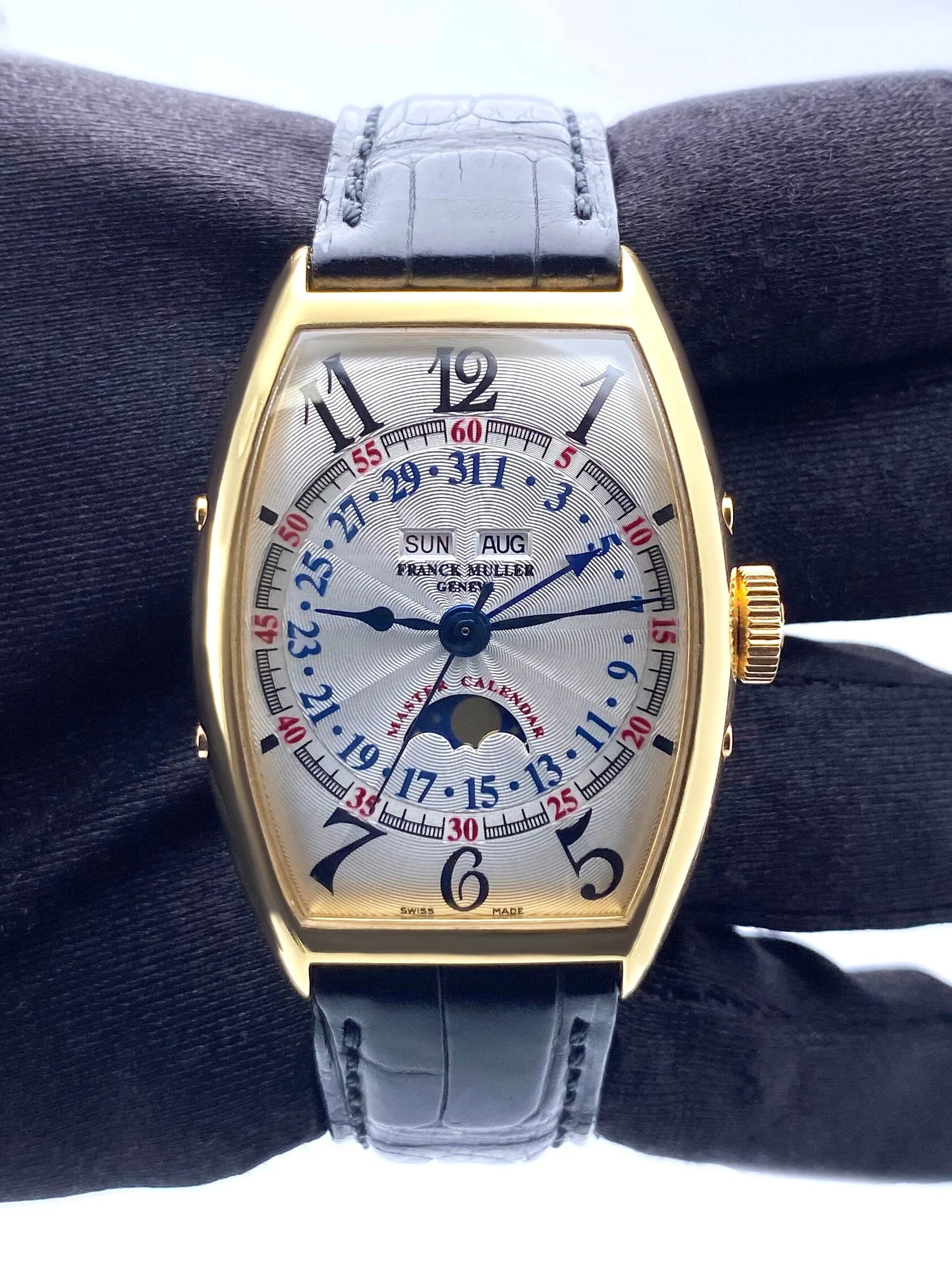 Franck Muller Master Calendar 5850 MC L 18K Yellow Gold Mens Watch Box Papers
