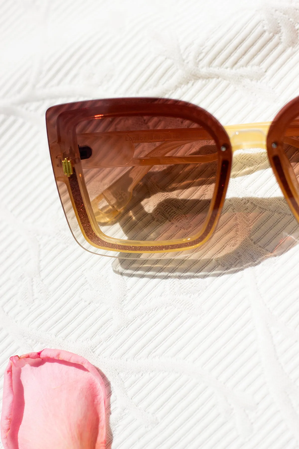Front Lens Glitter Butterfly Sunglasses