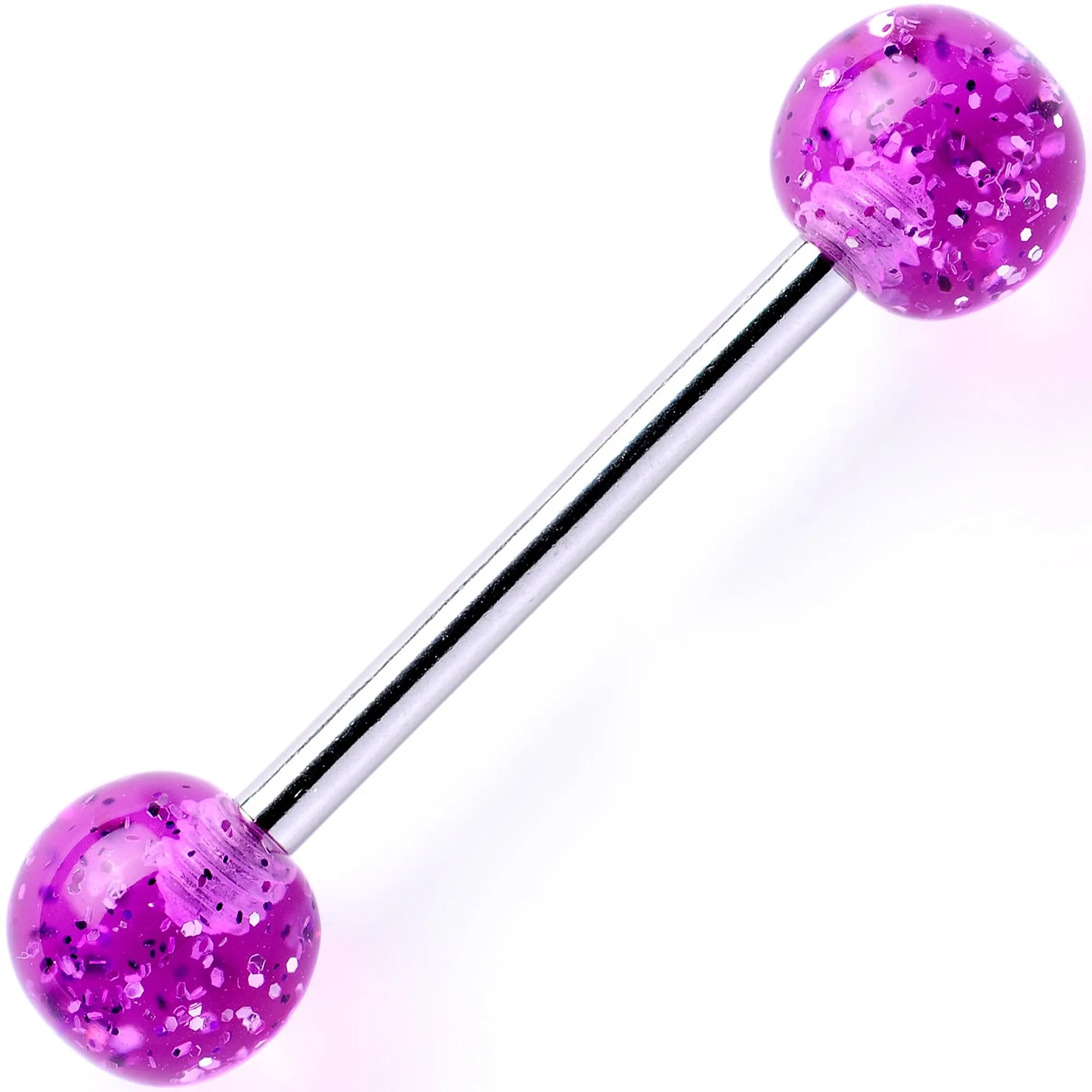 Glittering Grape GLITTER Barbell Tongue Ring