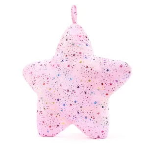 Gloveleya 20-inch Plush Fashion Pillow Ironing Colorful Stars Pillows Star Shaped Light Pink