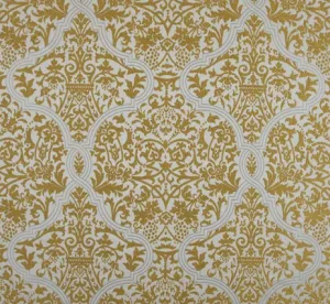Gold and White Brocade Face Mask with Straw Hole (Pre-Order)