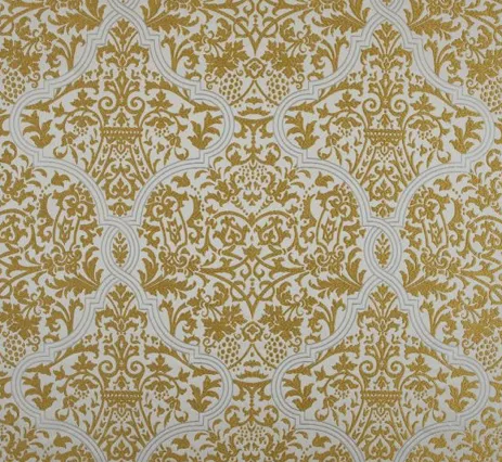 Gold and White Brocade Face Mask with Straw Hole (Pre-Order)