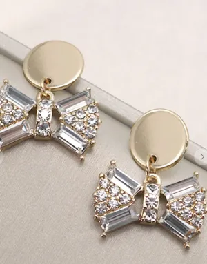 Gold Stud Rhinestone Earrings