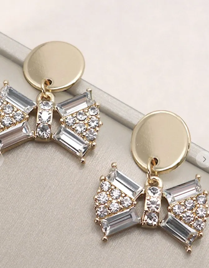 Gold Stud Rhinestone Earrings