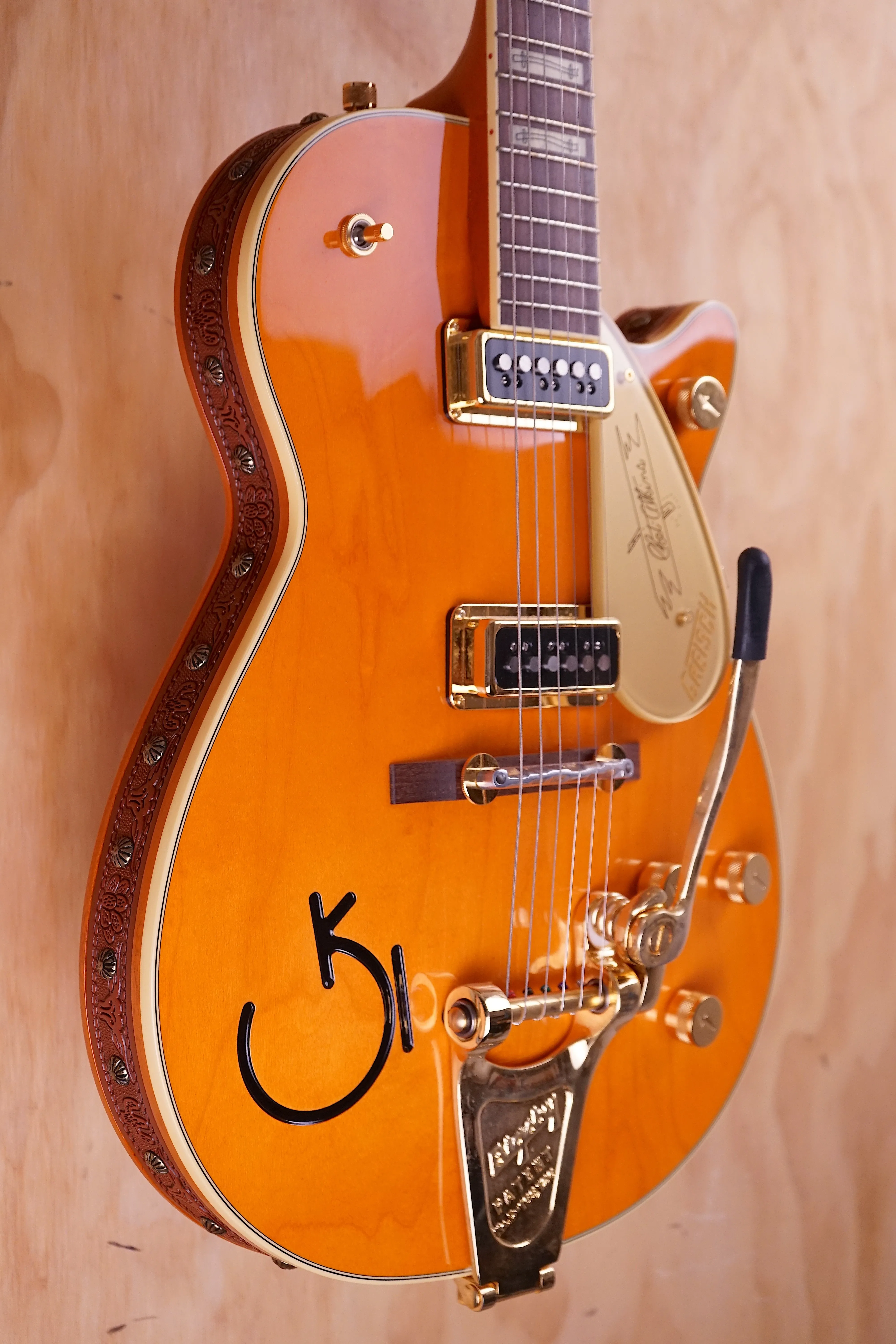 Gretsch Chet Atkins G6121-1955 Solid Body in Orange Natural, (Used Comm)