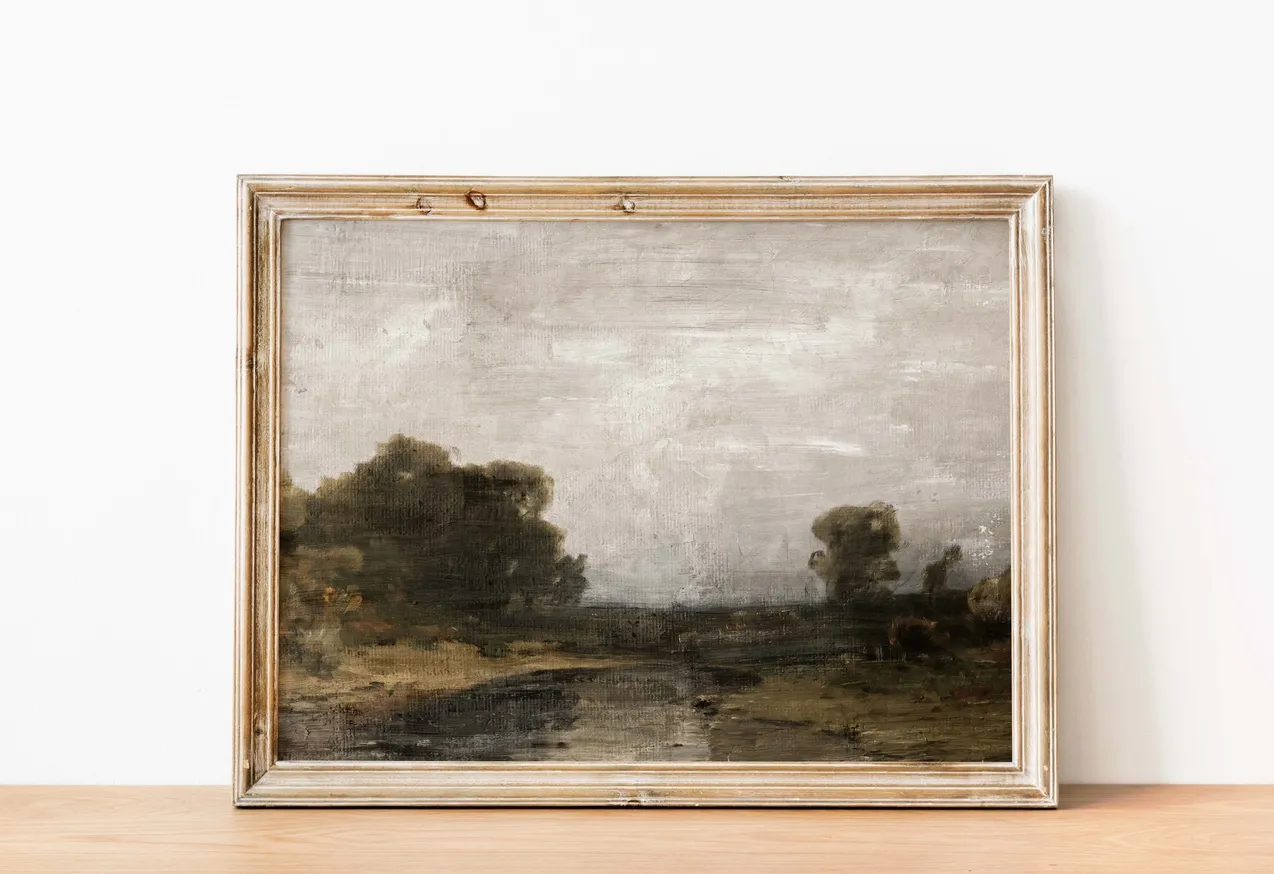 Grey Skies Vintage Art Print
