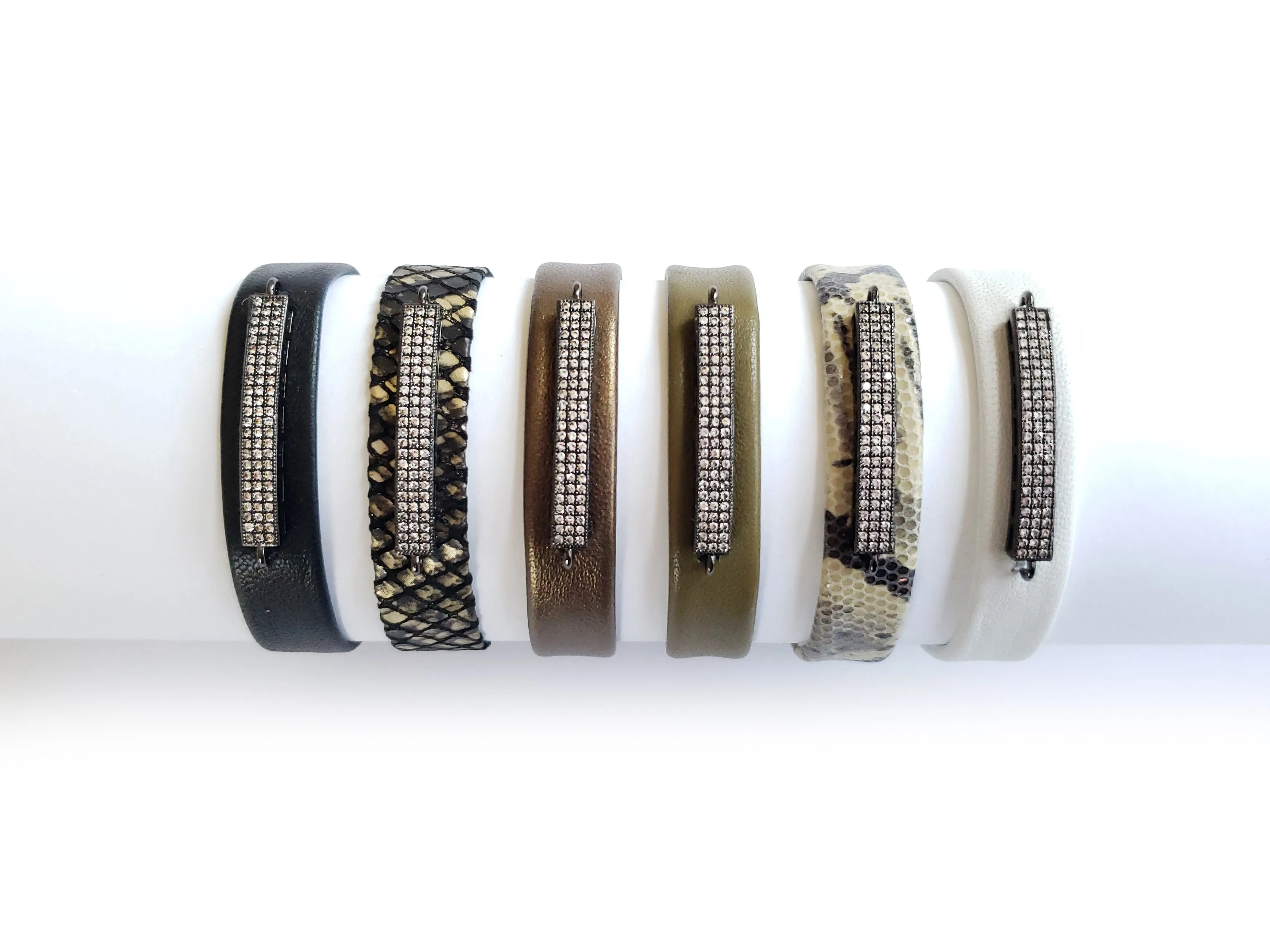 Gunmetal Micro Pave SZ Bar Bracelet