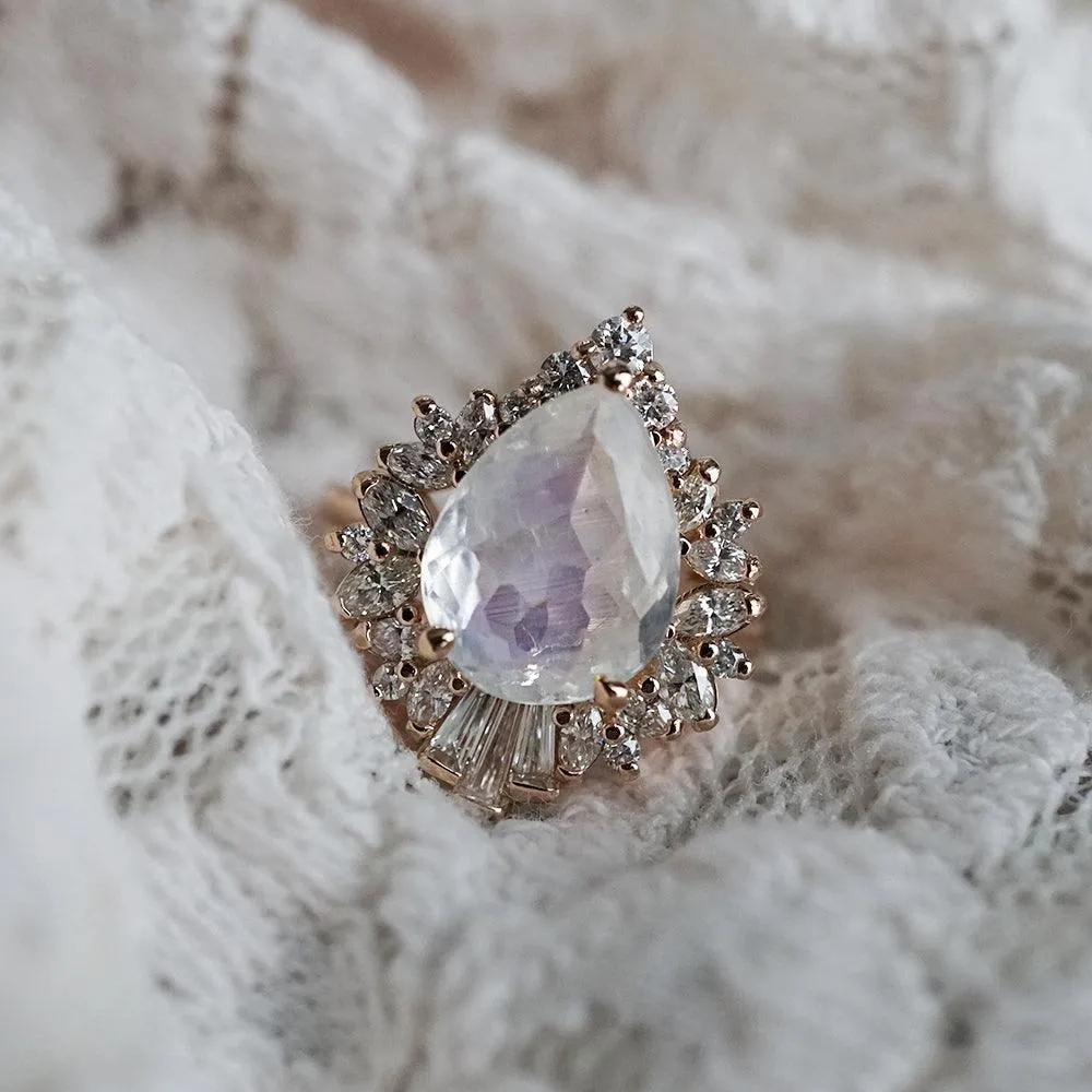 Hall Of Mirrors Moonstone Diamond Ring in 14K and 18K Gold