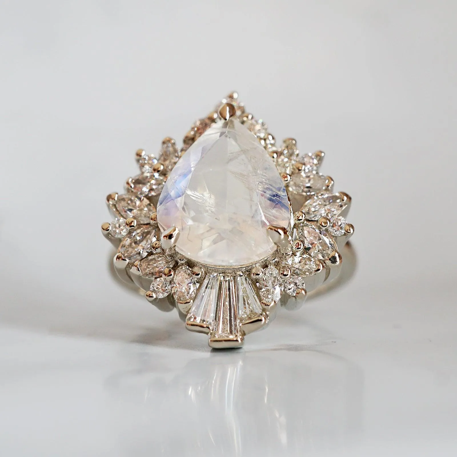 Hall Of Mirrors Moonstone Diamond Ring in 14K and 18K Gold