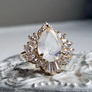 Hall Of Mirrors Moonstone Diamond Ring in 14K and 18K Gold