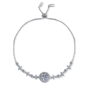 Halo Round Cut Moissanite Diamond Bracelet