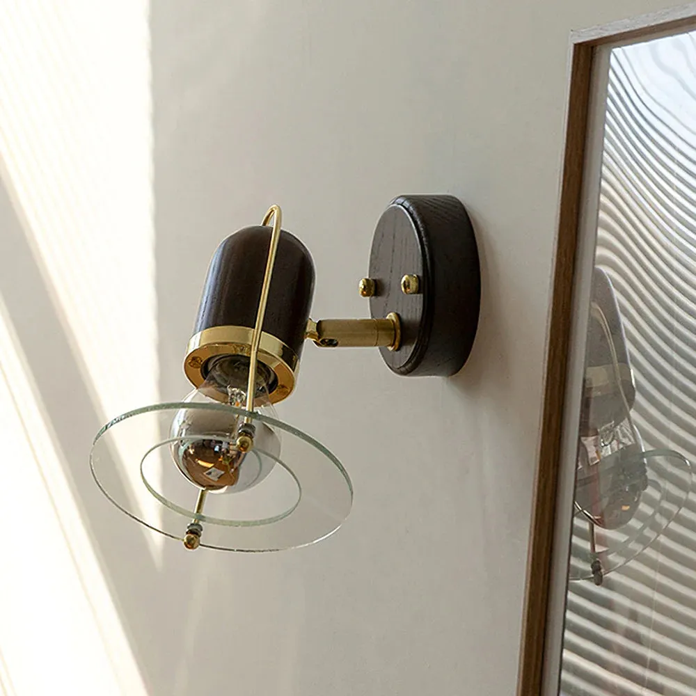 HE Vintage Walnut Wall Lamp