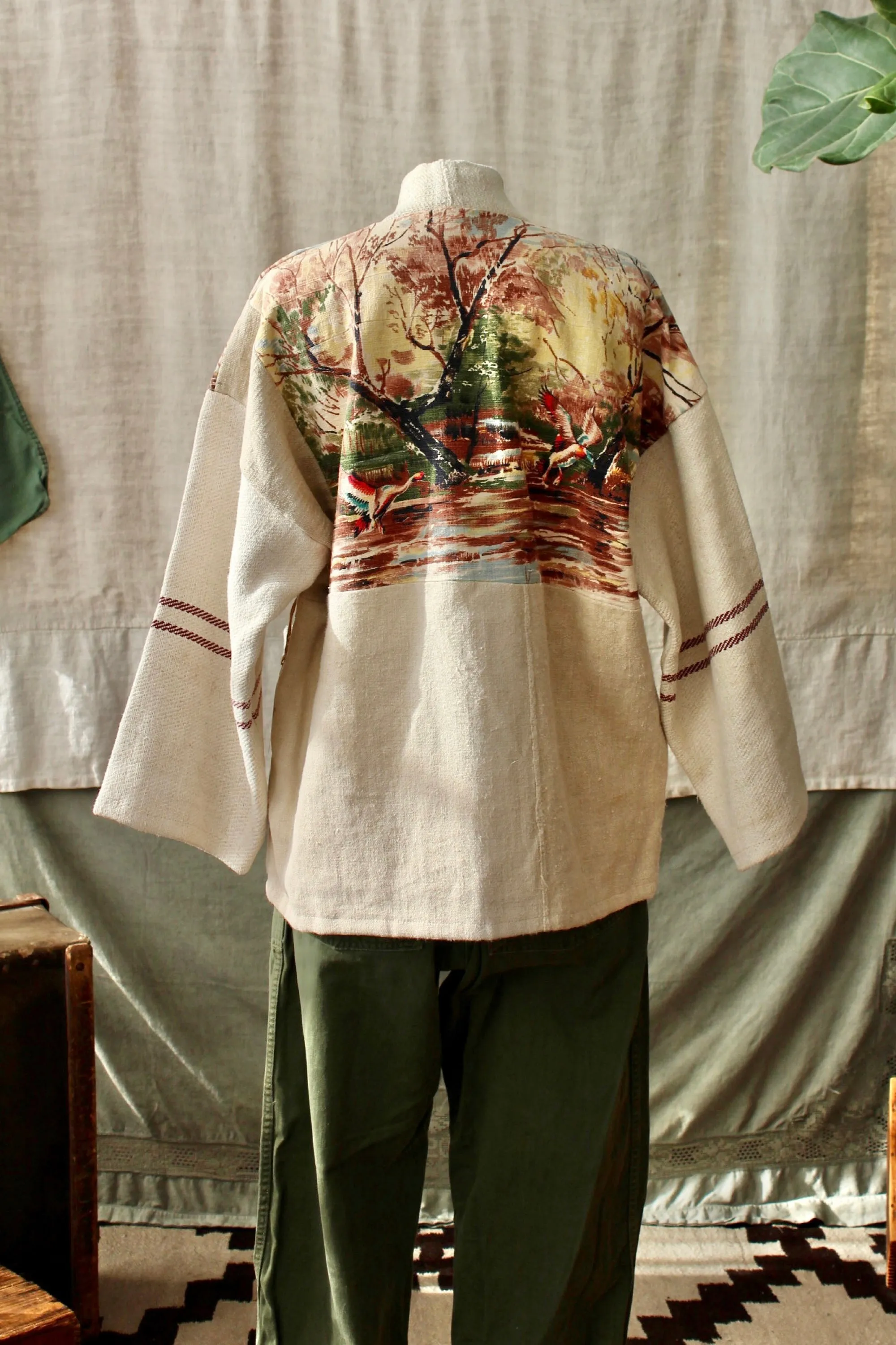 HF167  The Highlands Foundry Grain Sack Patched Haori Jacket