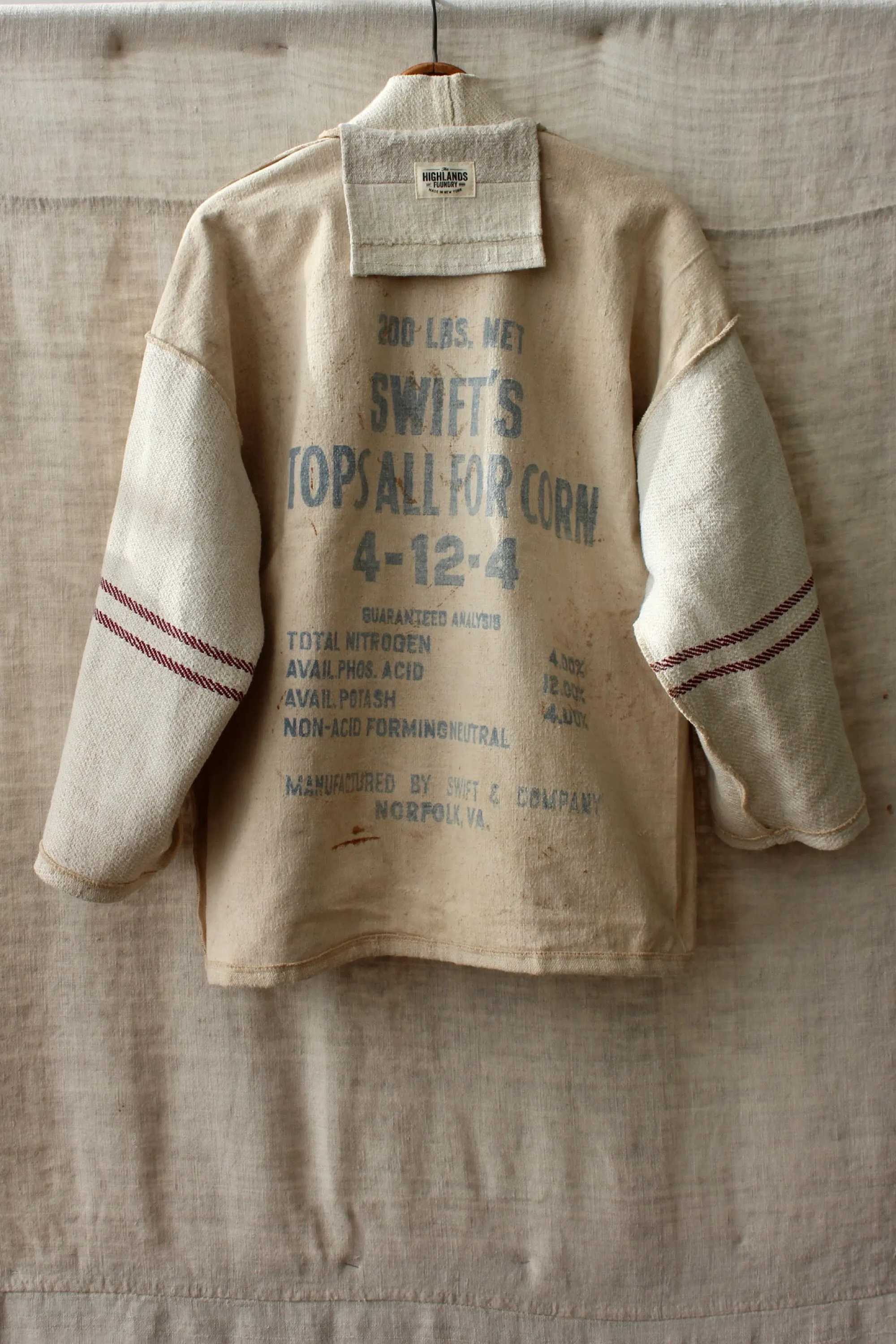 HF167  The Highlands Foundry Grain Sack Patched Haori Jacket