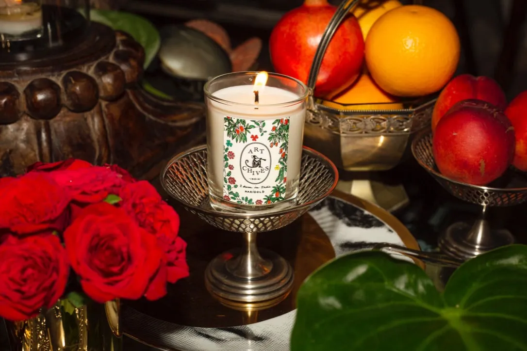 Home DÃ©cor Spa Candle Marigold Fragranced Soy Fashion Edit Home Lifestyle Artchivesindia  AcFcMa ArtChives India
