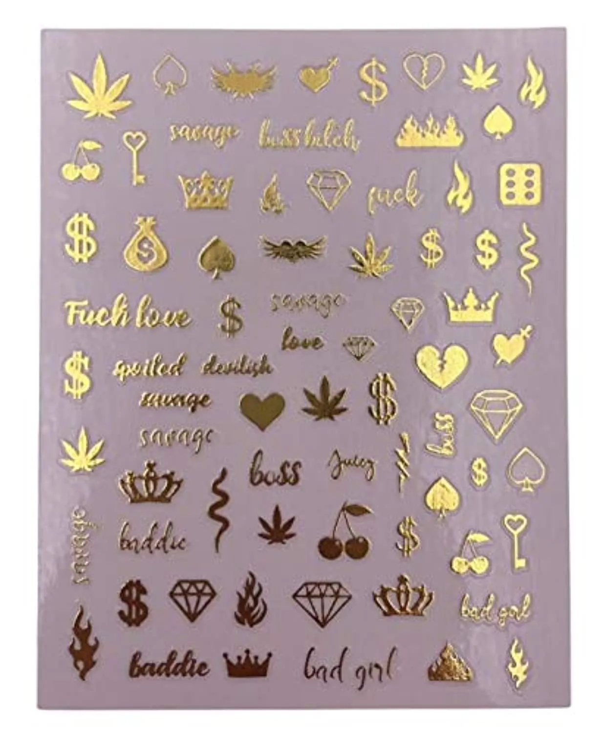 Impressed Authentic 5 Sheets Luxury Nail Art Stickers 500  Gold Customized Nail Decals for Fake Nail Design Decorations and Salon Nails Accessories