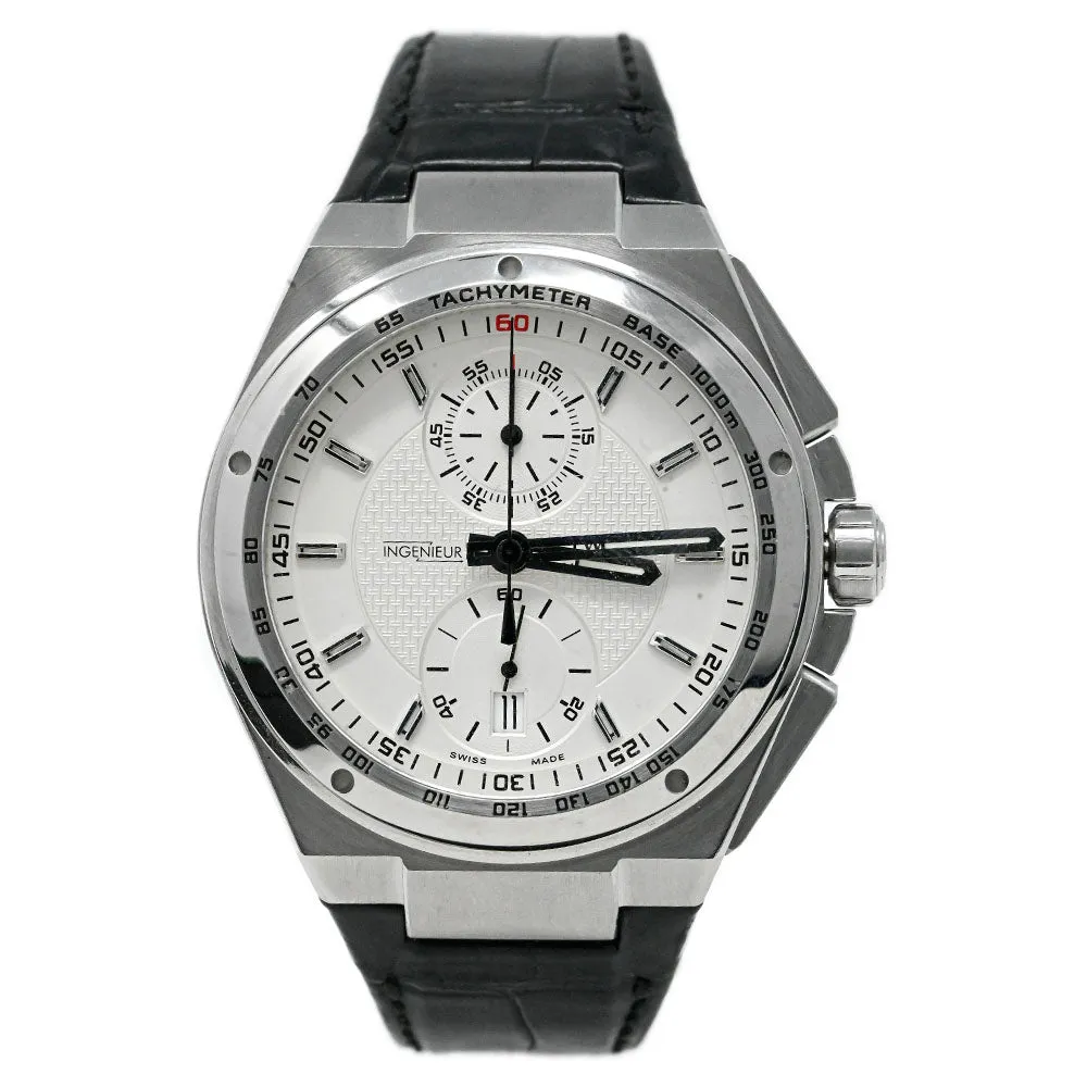 IWC Mens Big Ingenieur Stainless Steel White Chronograph Dial Watch Ref# IW3784
