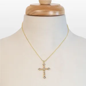 Keepsake - Moonstone and 14K Gold Vermeil Cross Necklace