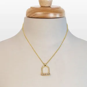 Keepsake - Moonstone and 14K Gold Vermeil English Stirrup Necklace