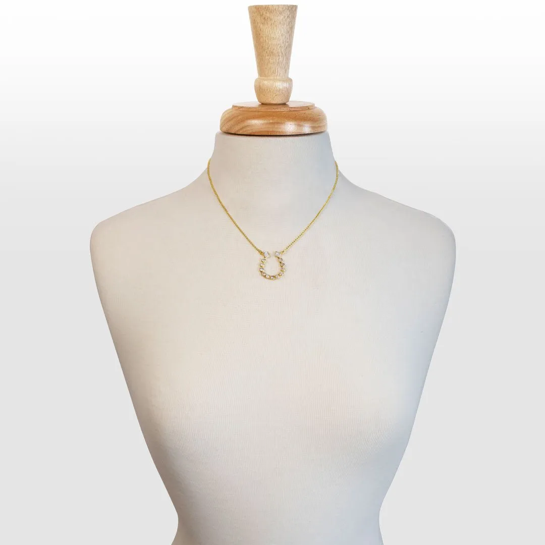 Keepsake - Moonstone and 14K Gold Vermeil Horseshoe Necklace