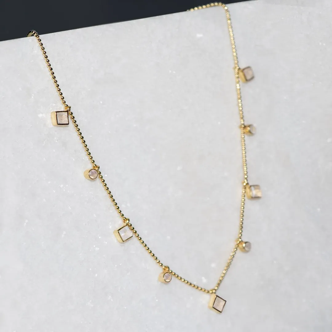 Keepsake - Moonstone and 14K Gold Vermeil Horseshoe Necklace