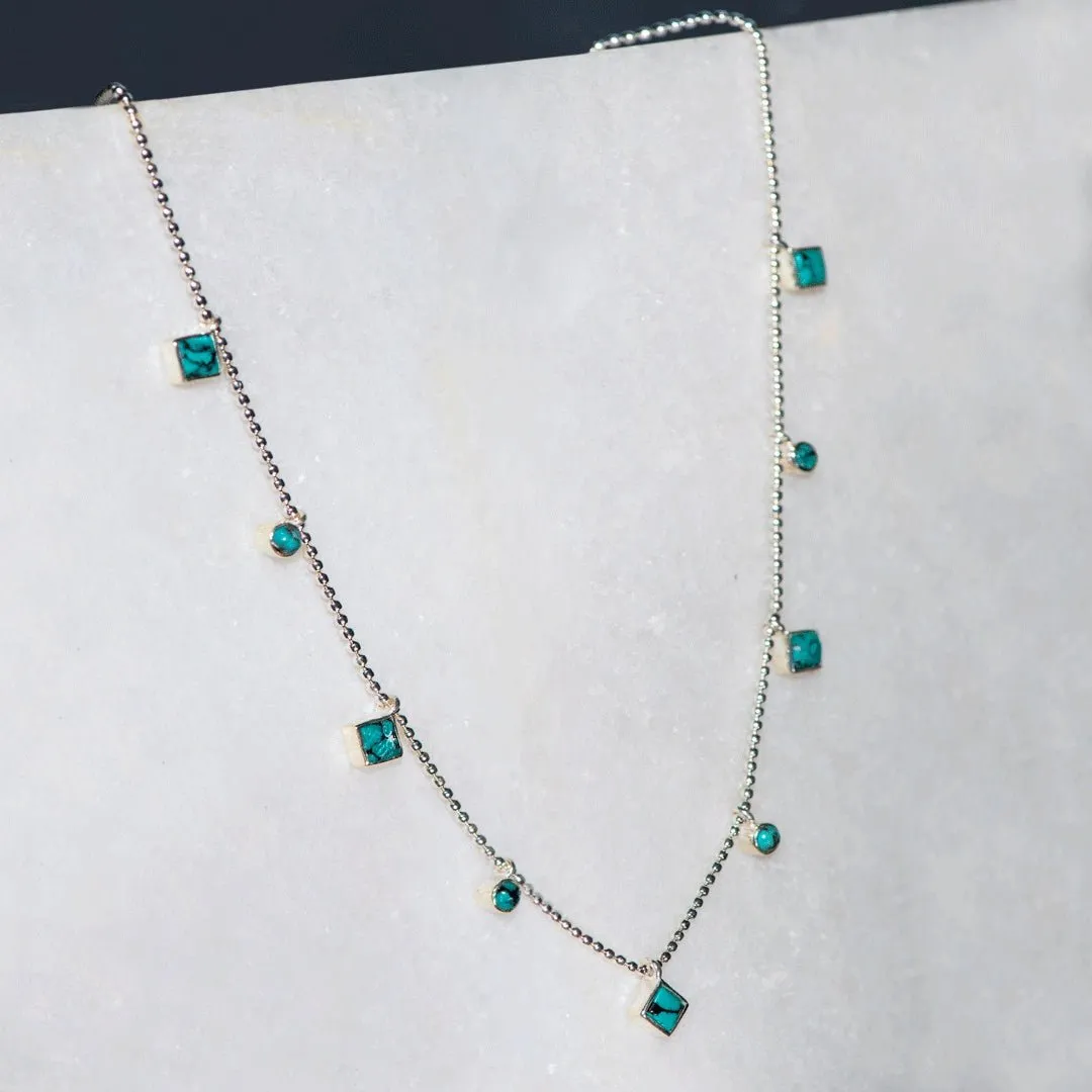 Keepsake - Turquoise and Sterling Silver Cross Charm Necklace