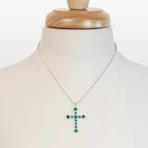 Keepsake - Turquoise and Sterling Silver Cross Charm Necklace