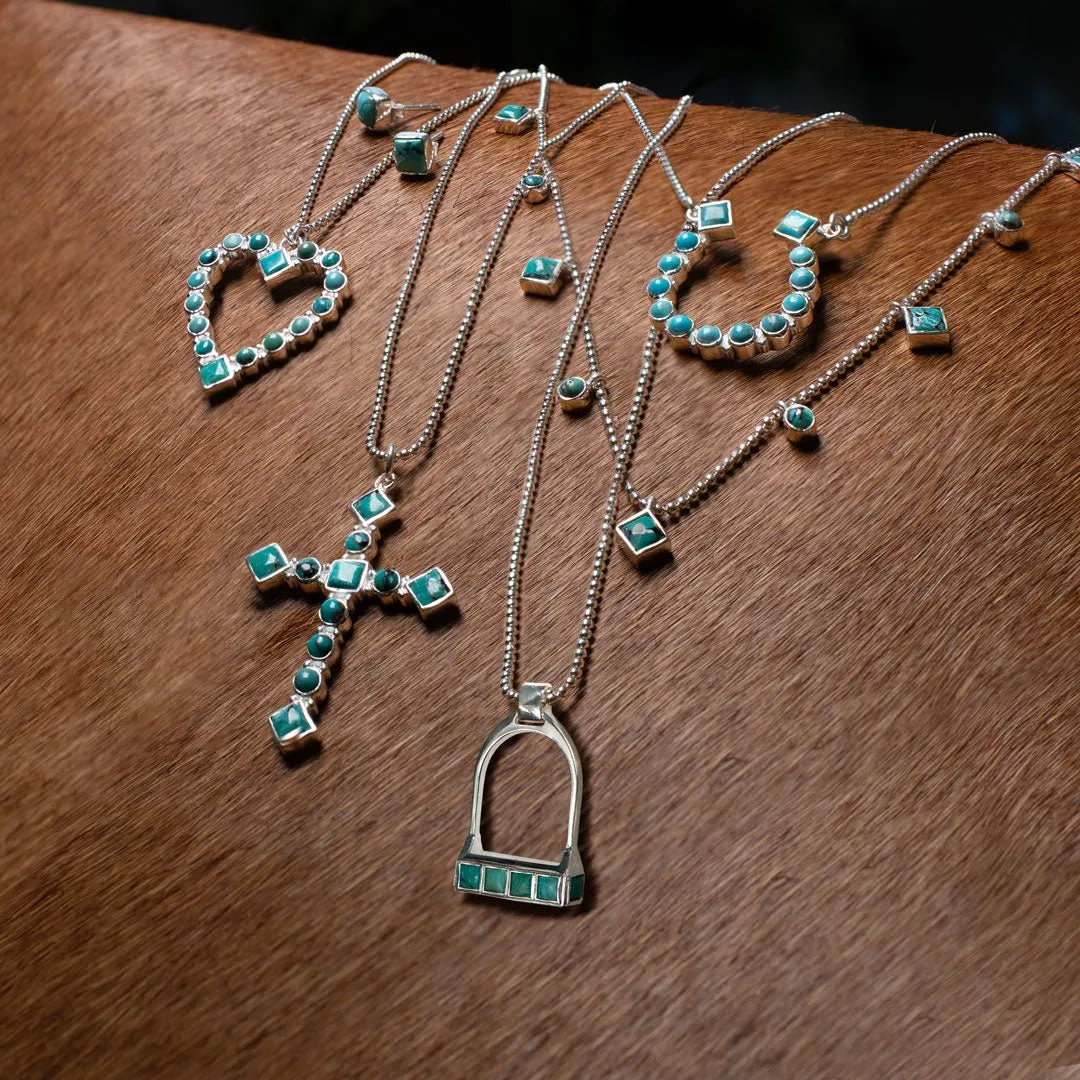 Keepsake - Turquoise and Sterling Silver Cross Charm Necklace