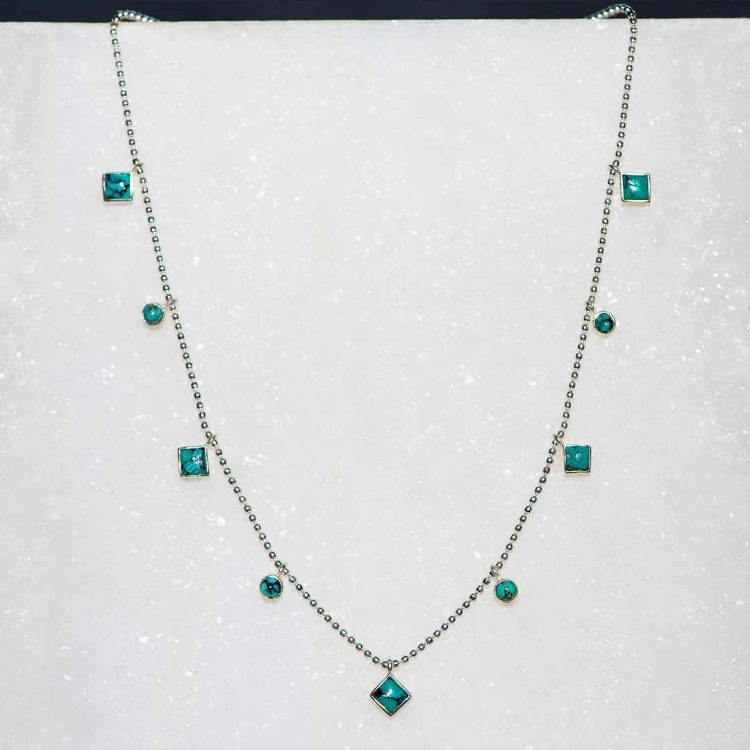Keepsake - Turquoise and Sterling Silver Heart Charm Necklace